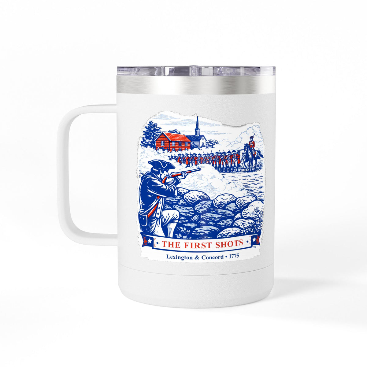 The First Shots! Steel Mug Tumbler, 15oz