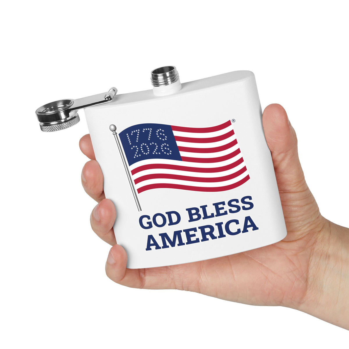 God Bless America's 250th Flag Steel Flask