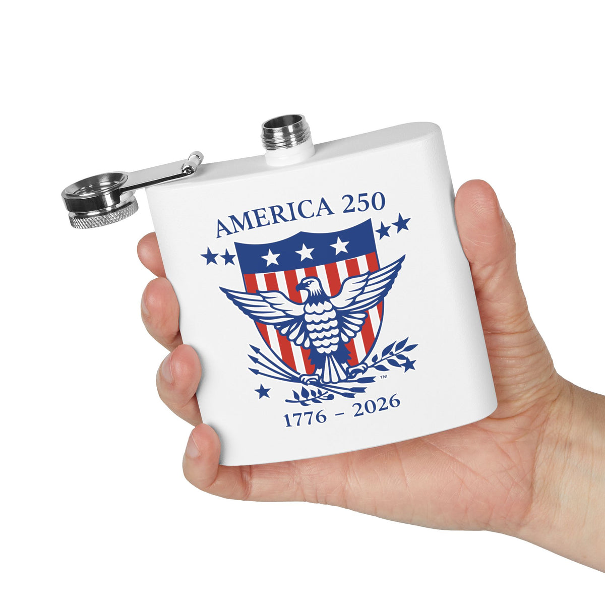 America 250 Patriotic Eagle Stainless Steel Hip Flask